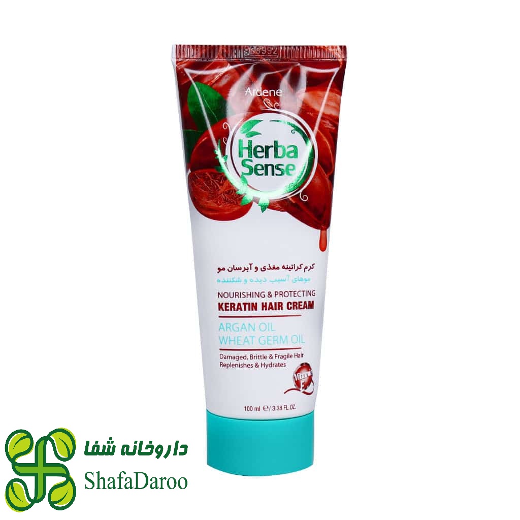 کرم کراتینه مو حاوی روغن آرگان و جوانه گندم موی آسیب دیده هرباسنس